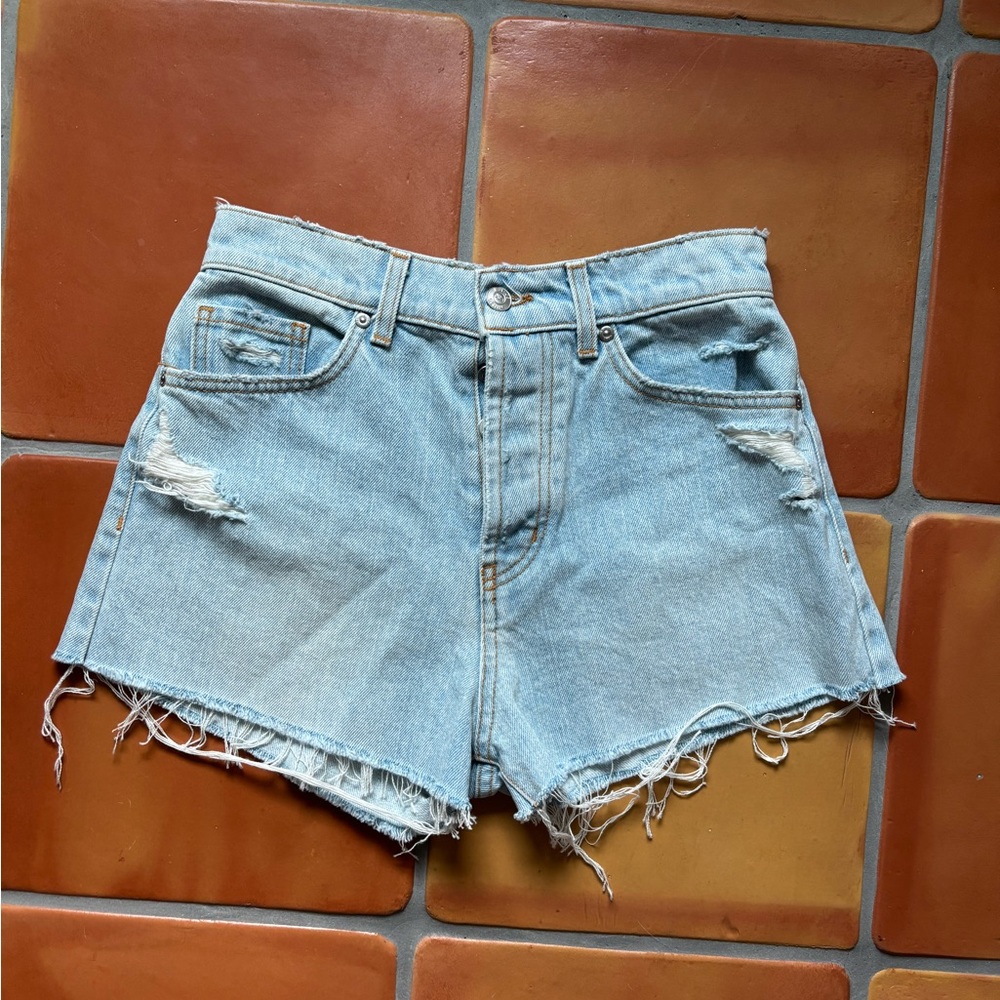 REVICE Light Blue Distressed Jean Shorts size 28 new with tags revice Malibu